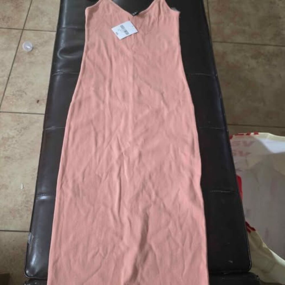 New with tags long pink spaghetti strap dress xs